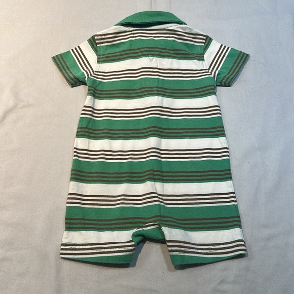 Tommy Hilfiger Green Striped Baby Romper - Picture 3 of 3